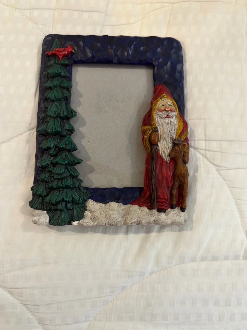 Vintage Craig KirkwoodY2K Festive Santa and Tree Photo Frame 3.5 x 5 in photo